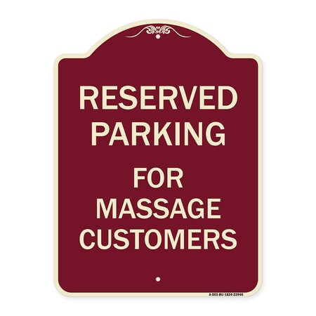 Signmission Designer Series For Massage Customers, Burgundy Heavy-Gauge Aluminum Sign, 24" x 18", BU-1824-23946 A-DES-BU-1824-23946